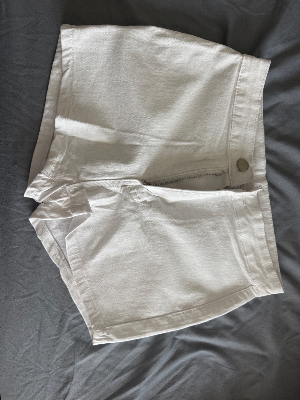 SHEIN White High-Waist Denim Shorties